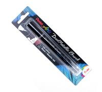 Pentel Dual Metallic Brush Pen - Black/Metallic Red - XGFH-DAX Black/Metallic Re