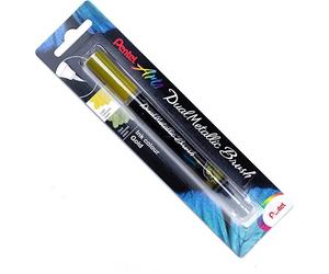 Pentel Dual Metallic Brush Pen Iridescent Glitter Ink Art Drawing Fine to Wide