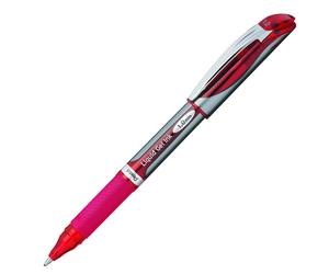 Pentel ENER-GEL Deluxe Liquid Gel Pen Bold Line Metal Tip Red Ink Box of 12 (BL60-B)