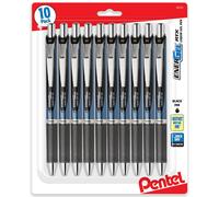Pentel Energel 0.5 mm black needle tip pens, 10 Pack, Rtx Retractable Liquid Gel Pen, Great for Office, School & Home for Women & Men BLN75BP10A