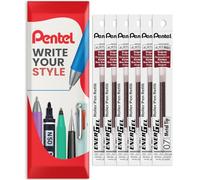 Pentel Energel 0.7mm Refill Metal Tip LR7 - BL77/BL57/BL37 Pen Refill - in Envelope Gift Packaging - Pack of 6 (Burgundy)