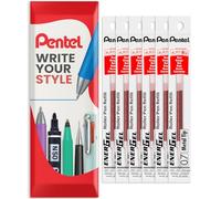 Pentel Energel 0.7mm Refill Metal Tip LR7 - BL77/BL57/BL37 Pen Refill - in Envelope Gift Packaging - Pack of 6 (Red)