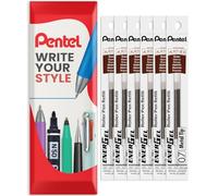 Pentel Energel 0.7mm Refill Metal Tip LR7 - BL77/BL57/BL37 Pen Refill - in Envelope Gift Packaging - Pack of 6 (Brown)