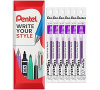 Pentel Energel 0.7mm Refill Metal Tip LR7 - BL77/BL57/BL37 Pen Refill - in Envelope Gift Packaging - Pack of 6 (Violet)