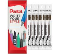 Pentel Energel 0.7mm Refill Metal Tip LR7 - BL77/BL57/BL37 Pen Refill - in Envelope Gift Packaging - Pack of 6 (Sepia)