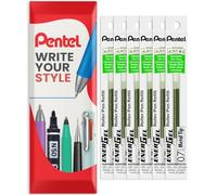 Pentel Energel 0.7mm Refill Metal Tip LR7 - BL77/BL57/BL37 Pen Refill - in Envelope Gift Packaging - Pack of 6 (Lime Green)