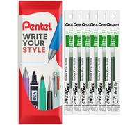 Pentel Energel 0.7mm Refill Metal Tip LR7 - BL77/BL57/BL37 Pen Refill - in Envelope Gift Packaging - Pack of 6 (Green)