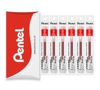 Pentel Energel 0.7mm Refill Metal Tip LR7 - BL77/BL57/BL37 Pen Refill - Pillow Pack of 6 (Red)
