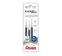 Pentel EnerGel 0.7mm Refill Wallet of 3 - Blue Black