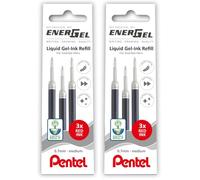 Pentel EnerGel 0.7mm Refill Wallet of 3 - Red (Pack of 2)