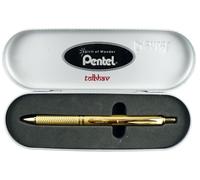 Pentel EnerGel Alloy RT Retractable Gel Roller Pen Gold Body Blue Ink BL407XABX