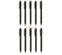 Pentel EnerGel BL 417 Roller Gel Pen - Black Ink 0.7mm Point - Pack of 10