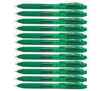 Pentel EnerGel BL107-D Gel Ink Roller Ball Pen with Click Top Stroke, 0.35 mm - Green (Pack of 12)