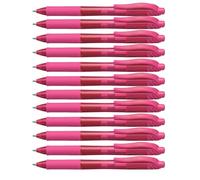 Pentel EnerGel BL107-P Gel-Ink Roller Ball Pens with Click Top, 0.35 mm - Pink (Pack of 12)