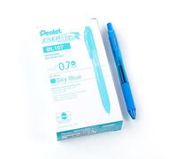 Pentel Energel-BL107-SX Tip Retractable Pen, 0.7 mm - Sky Blue (Pack of 12)