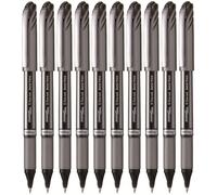 Pentel EnerGel BL27 Liquid Gel Ink Rollerball Pen - 0.7mm Metal Tip - Black Ink - Pack of 10