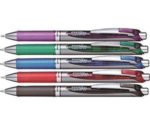 Pentel EnerGel BL80-AX Gel Rollerball Pen with Retractable Mechanism 5 colours set
