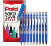 Pentel EnerGel BL80 - Retractable Liquid Gel Ink Pen - 1.0mm - 54% Recycled - Pack of 9 - In Envelope Gift Packaging - Blue Ink
