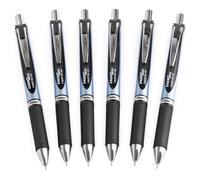 Pentel Energel BLN75 Retractable Gel Ink Rollerball Pen - 0.5mm - 54% Recycled (Black Pack of 6)