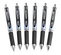 Pentel Energel BLN75 Retractable Gel Ink Rollerball Pen - 0.5mm - 54% Recycled (Black Pack of 6)