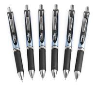 Pentel Energel BLN75 Retractable Gel Ink Rollerball Pen - 0.5mm - Black - Pack of 6
