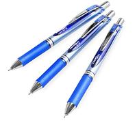 Pentel Energel BLN75 Retractable Gel Ink Rollerball Pen - 0.5mm - Blue - Pack of 3