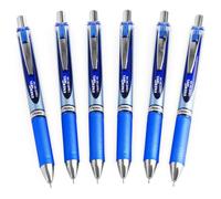 Pentel Energel BLN75 Retractable Gel Ink Rollerball Pen - 0.5mm - Blue - Pack of 6