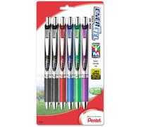 Pentel EnerGel Deluxe RTX Gel Ink Pens 0.7 Millimeter Metal Tip Assorted Colors 6 Pack (BL77BP6M)