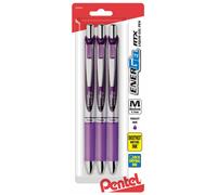 Pentel EnerGel Deluxe RTX Gel Ink Pens, 0.7 Millimeter Metal Tip, Violet Ink, (BL77BP3V) by Pentel