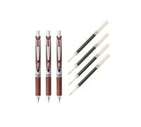 Pentel EnerGel Deluxe RTX Liquid Gel Ink Pen Set Kit, Pack of 3 with 4 Refills (0.7mm) (Brown)