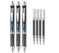 Pentel EnerGel Deluxe RTX Liquid Gel Ink Pen Set Kit, with 4 Refills (Black - 0.5mm) by Pentel