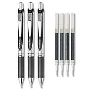 Pentel EnerGel Deluxe RTX Liquid Gel Ink Pen Set Kit, with 4 Refills (Black - 0.7mm) by Pentel