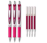 Pentel EnerGel Deluxe RTX Liquid Gel Ink Pen Set Kit, with 4 Refills (Pink - 0.7mm) by Pentel