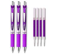 Pentel EnerGel Deluxe RTX Liquid Gel Ink Pen Set Kit, with 4 Refills (Violet - 0.7mm) by Pentel