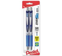 Pentel EnerGel Deluxe RTX Retractable Liquid Gel Pen 0.7mm Metal Tip Blue Ink 2 Pack (BL77BP2C)