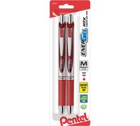 Pentel EnerGel Deluxe RTX Retractable Liquid Gel Pen (0.7mm) Metal Tip Red Ink 2 Pack (BL77BP2B)