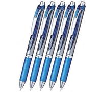 Pentel EnerGel Deluxe RTX Retractable Liquid Gel Pen 1.0mm Midium Line Metal Tip Blue Ink-Value set of 5