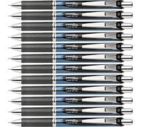 Pentel® EnerGel™ Deluxe RTX Retractable Liquid Gel Pens, Fine Point, 0.5 mm, 54% Recycled, Blue Barrel, Black Ink, Pack Of 12 Pens