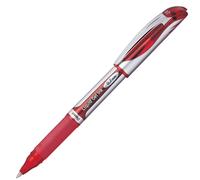 Pentel EnerGel Gel Ink Ballpoint Pen, 0.7mm, Silver Barrel, Red Ink, BL57-B