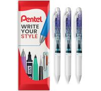 Pentel EnerGel Gel Ink Retractable Rollerball Pen - BLN75 0.5mm Nib - Edo Kiriko Limited Edition Pens - Black Ink - in Envelope Gift Packaging (Purple/Turquoise Pack of 3)
