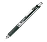 Pentel Energel Knock Ballpoint Pen 0.5mm Needle Tip Black Ink Silver Body with Black Accent (BLN75Z-A)