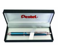 Pentel EnerGel Liquid-Gel Sterling BL407S-BOX Rollerball Pen with Matte Blue Casing Stroke Width 0.35 mm Ball Diameter 0.7 mm Black