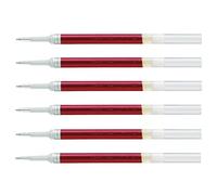 PENTEL Energel LR10 Pack of 6 Refills for Rollerball Gel Ink 1 mm Tip Red