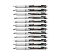Pentel EnerGel Pearl Deluxe Retractable Liquid Gel Ink Pens, 0.7mm Point, Black Ink. (Box of 12)