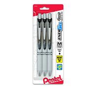 Pentel EnerGel Pearl Deluxe RTX Retractable Liquid Gel Pen, 0.7mm, Black Accent, Black Ink, (BL77WBP3A) by Pentel