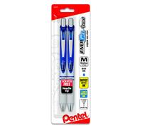 Pentel EnerGel Pearl Retractable Liquid Gel Pen Needle Tip (0.7mm) Medium Line Blue Ink 2-Pk (BLN77WBP2C)