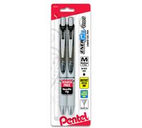 Pentel EnerGel Pearl RTX Retractable Liquid Gel Pen, (0.7mm), Medium Line, Needle Tip, Black Ink, Pack of 2 (BLN77WBP2A)