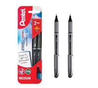 Pentel EnerGel Plus, 0.7mm tip, black ink, 1 blister card with 2 pens