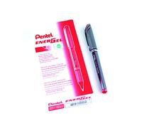Pentel Energel Plus Roller Ball Pen (Medium) - Red (Pack of 12 pens)