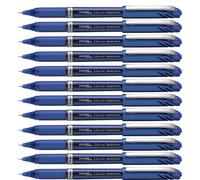 Pentel Energel Plus Rollerball Pen, 0.5mm Needle Tip, Blue ink BLN25 (12 Pens)